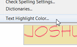 Text Highlight Color