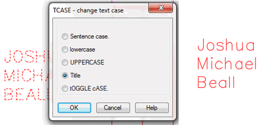 Changing the case of text