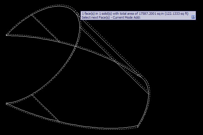 calculate the area of a surface? AutoCAD 3D Modelling