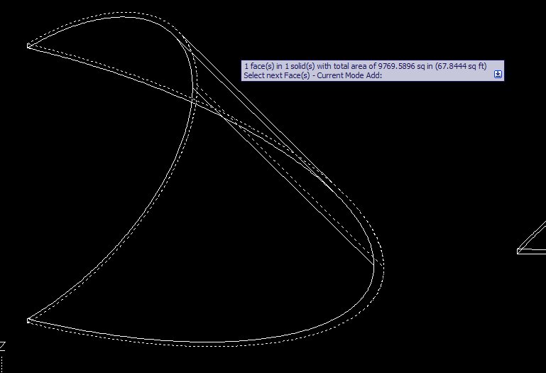 calculate the area of a surface? AutoCAD 3D Modelling