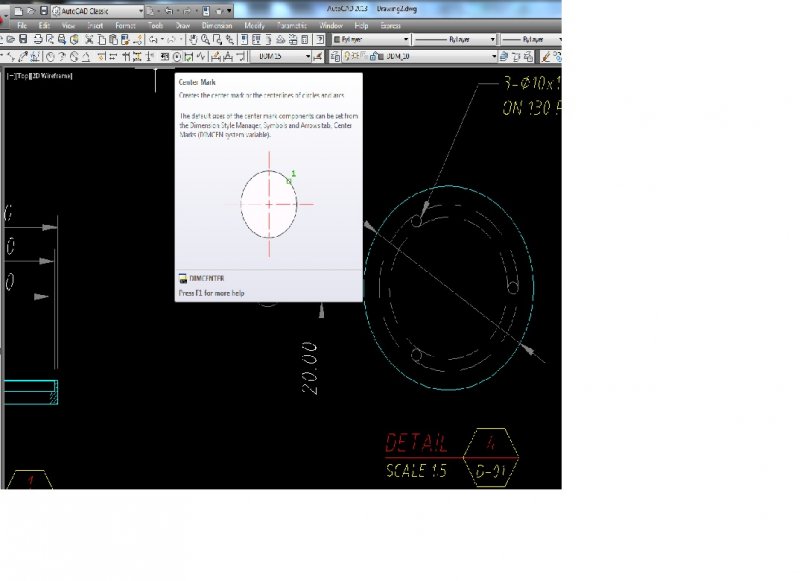 What is the easiest way to draw center line for a circle? AutoCAD 2D