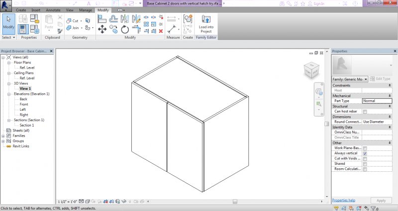 Hatching Horizontal Vertical Sections For Families Autodesk