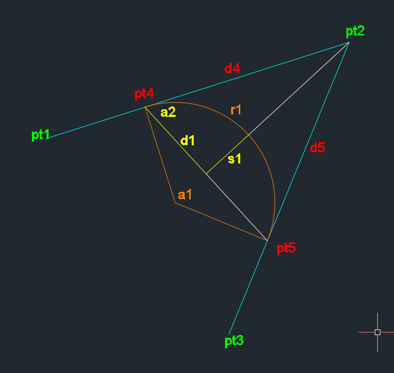 Help W Math To Calculate The Vertices Of An Arc Autolisp Visual