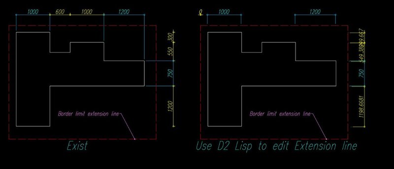 Dimension's Extension Line Jumping With Lisp - AutoLISP, Visual LISP ...