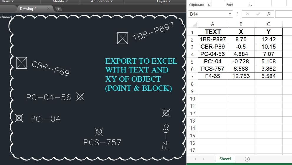 Require Lisp To Export Coordinate Of Objects Along With Text 