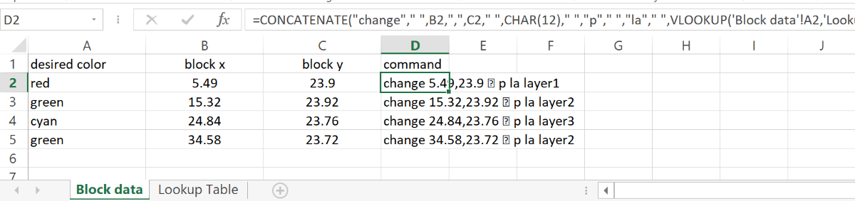 Change Color by Excel Data? - The CUI, Hatches, Linetypes, Scripts ...