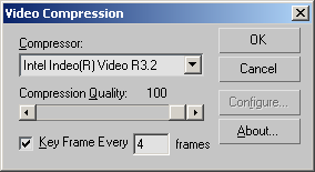 Video Compression Dialogue Box