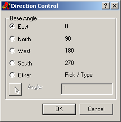 Direction Control Dialogue Box