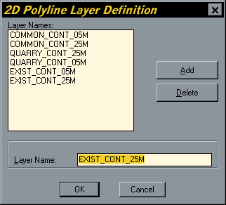 2D Polyline Layer Definition dialogue box